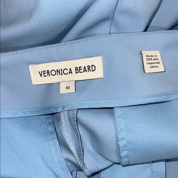 Veronica Beard Jaya Pintuck Crop Pants in Sky Blue, size 10 - Picture 8 of 14